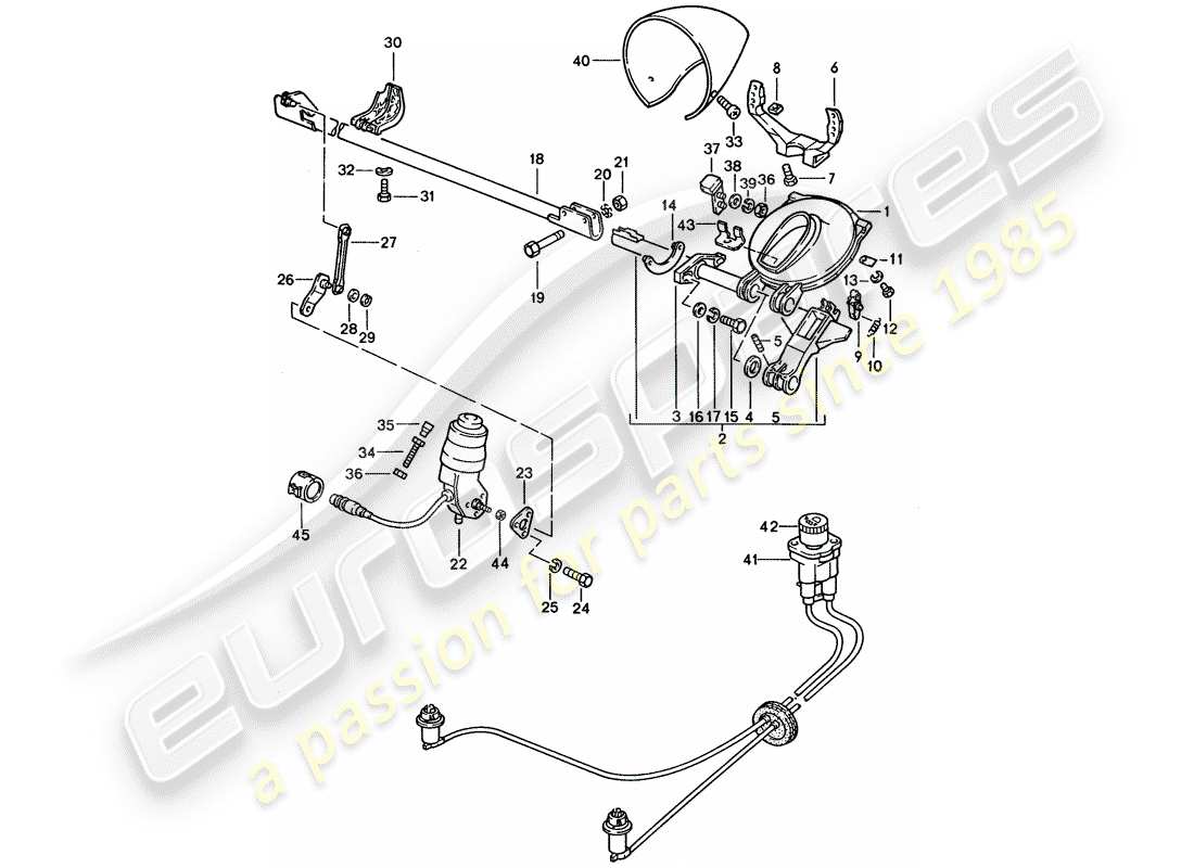 porsche 928 (1995) pop-up headlight part diagram