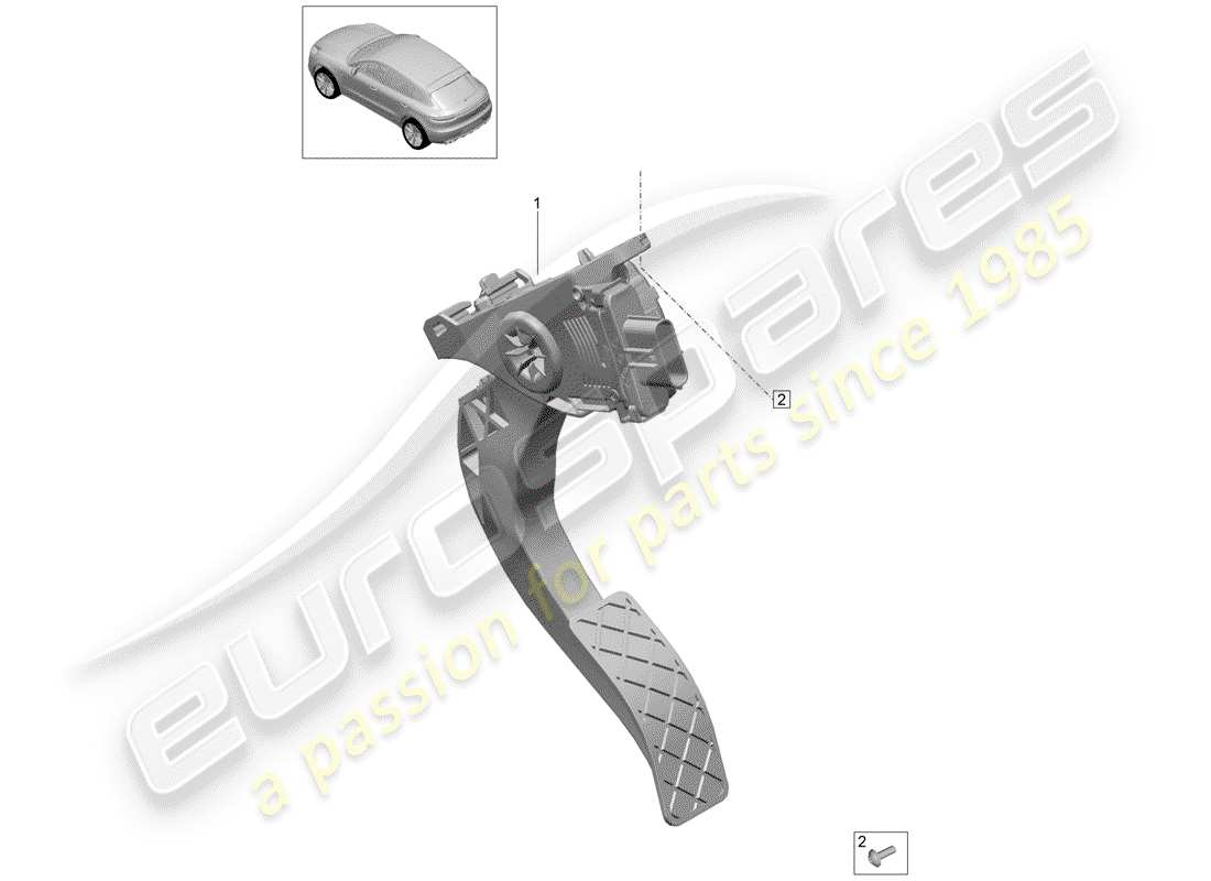 porsche macan (2020) accelerator pedal part diagram