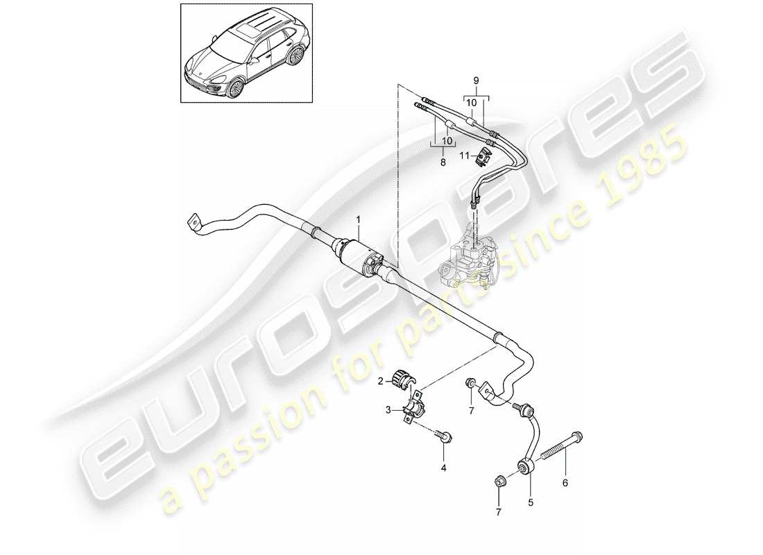 porsche cayenne e2 (2012) stabilizer part diagram