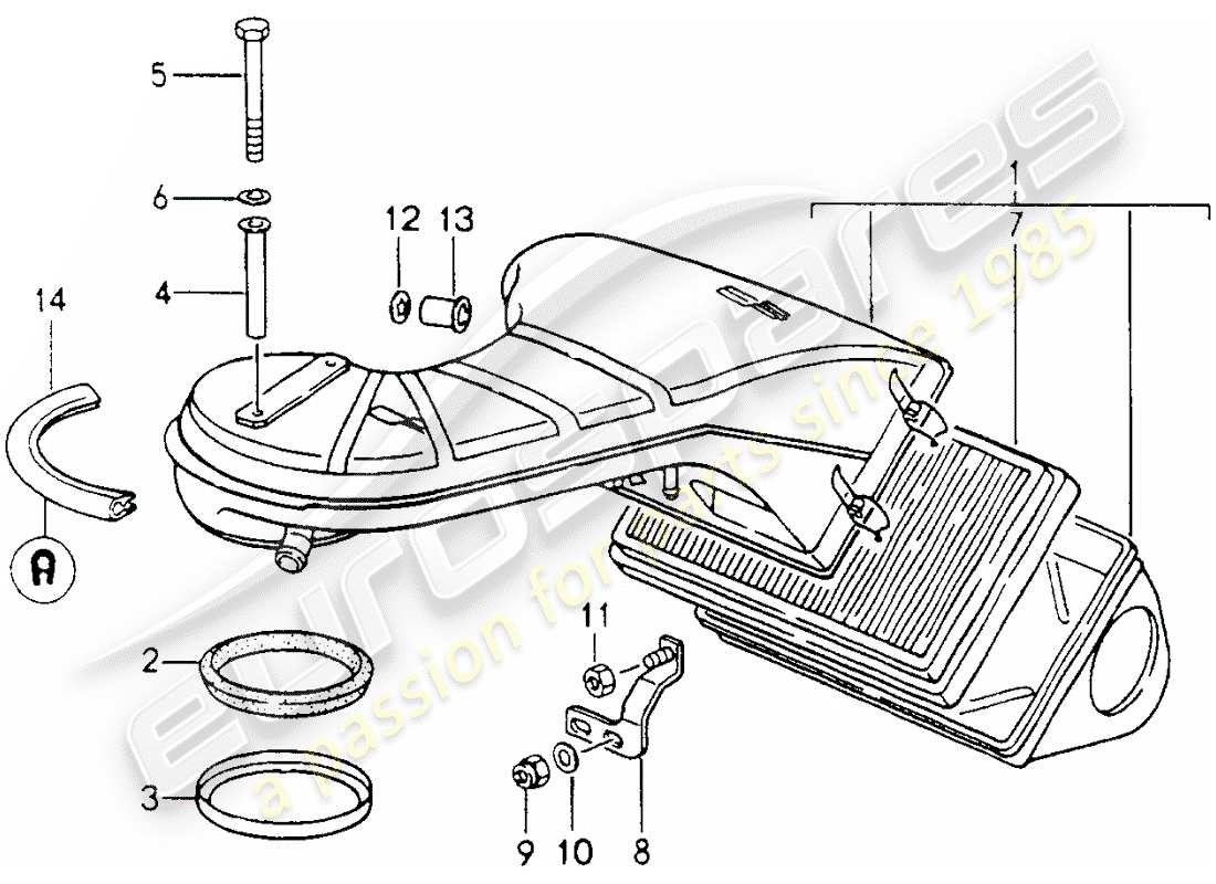 porsche 964 (1990) air cleaner part diagram