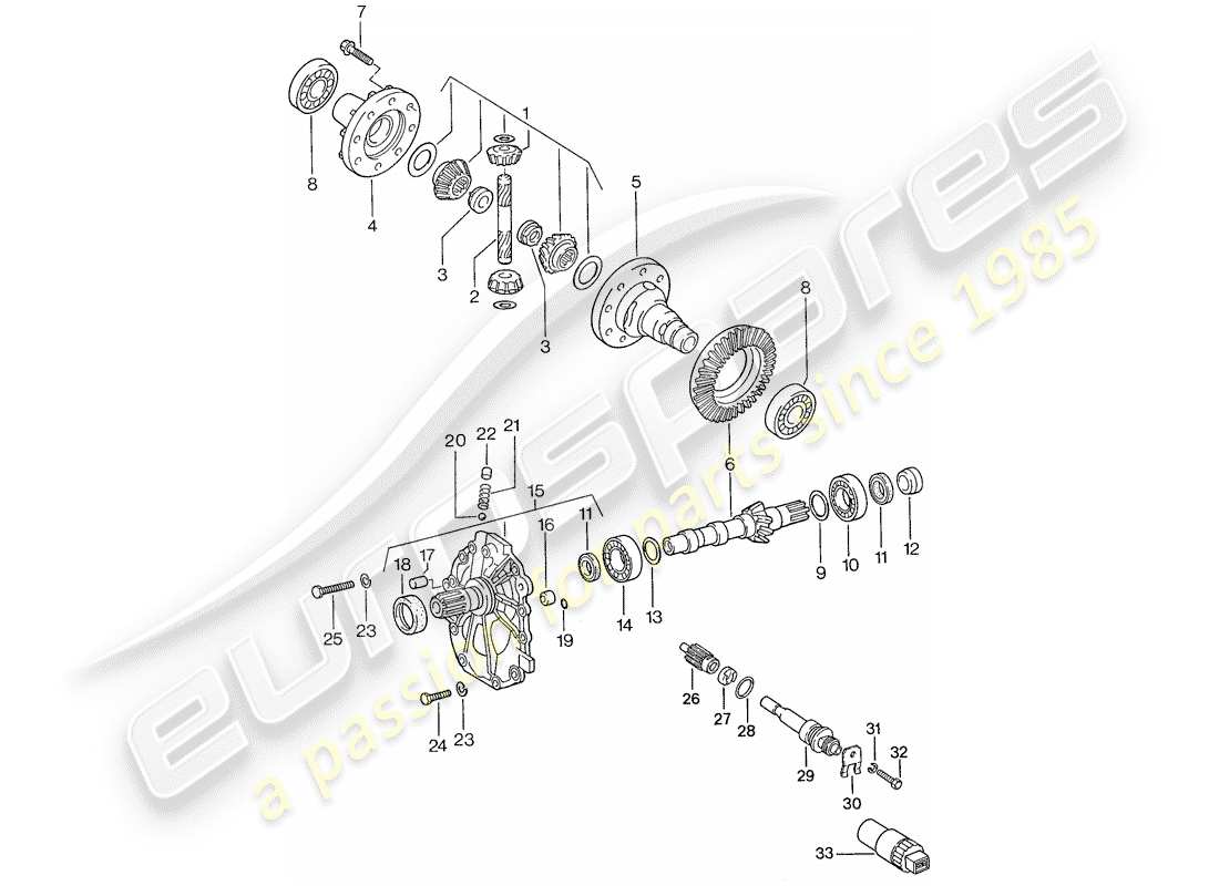 porsche 944 (1989) differential - for - automatic transmission - d >> - mj 1989 part diagram