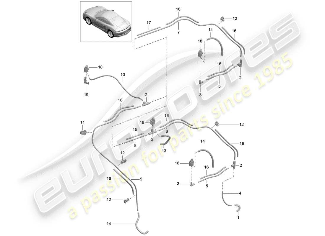 porsche cayman 981 (2014) vacuum system parts diagram