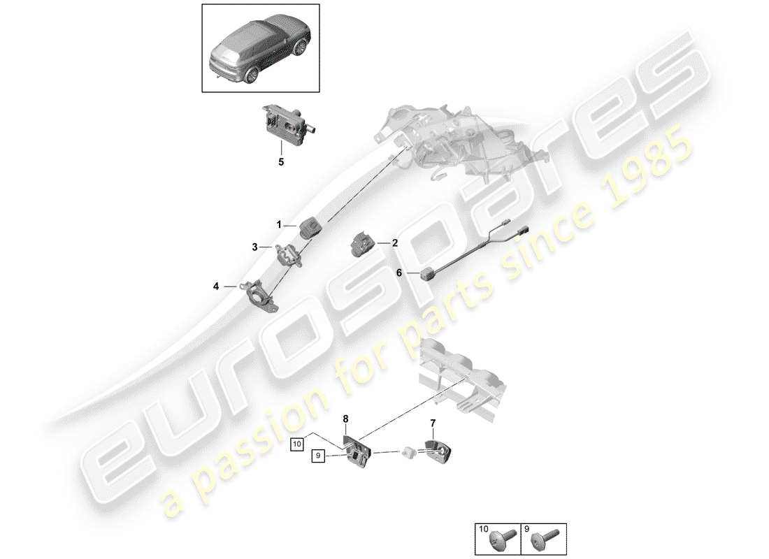 porsche cayenne e3 (2018) camera parts diagram