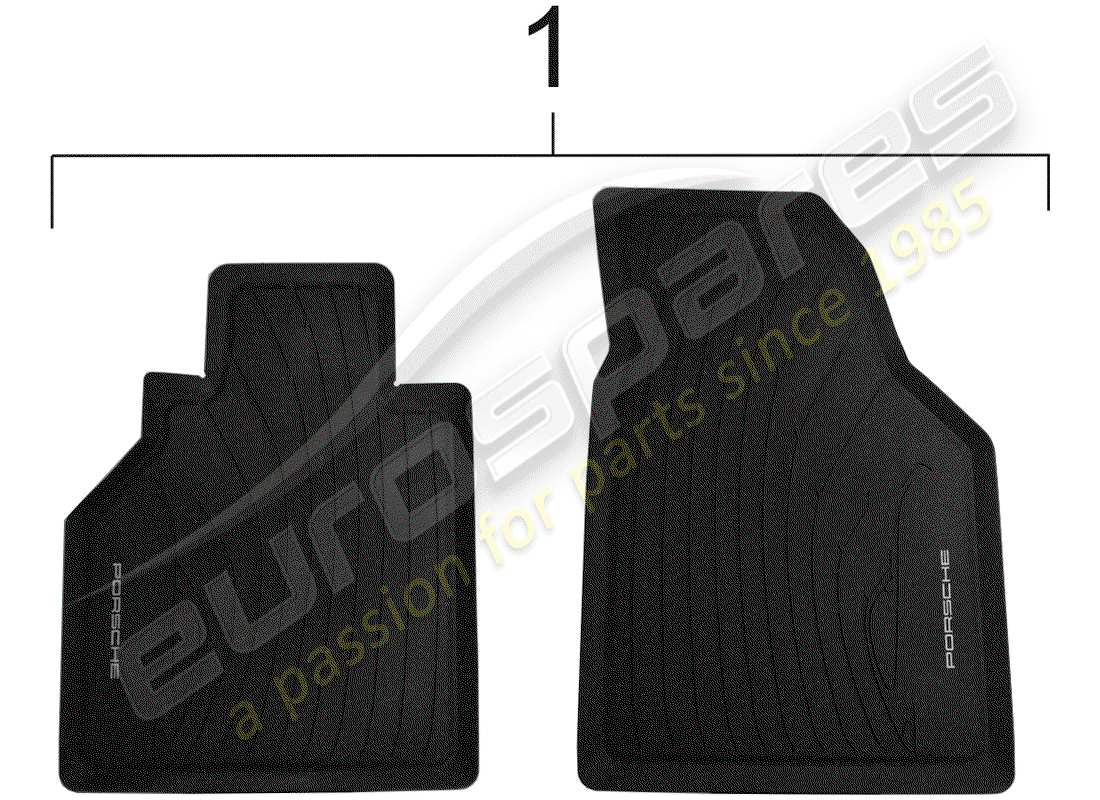 porsche classic accessories (2014) floor mat - luggage compartment liner part diagram