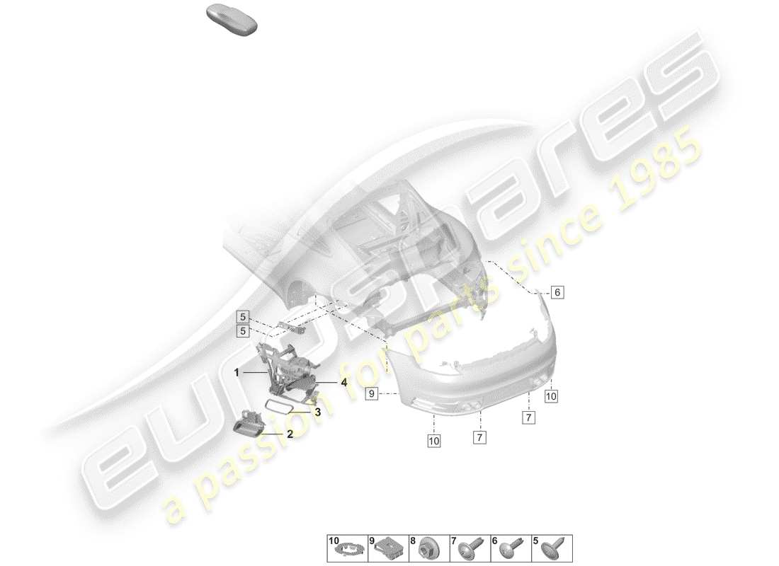 porsche 992 (2020) bumper part diagram