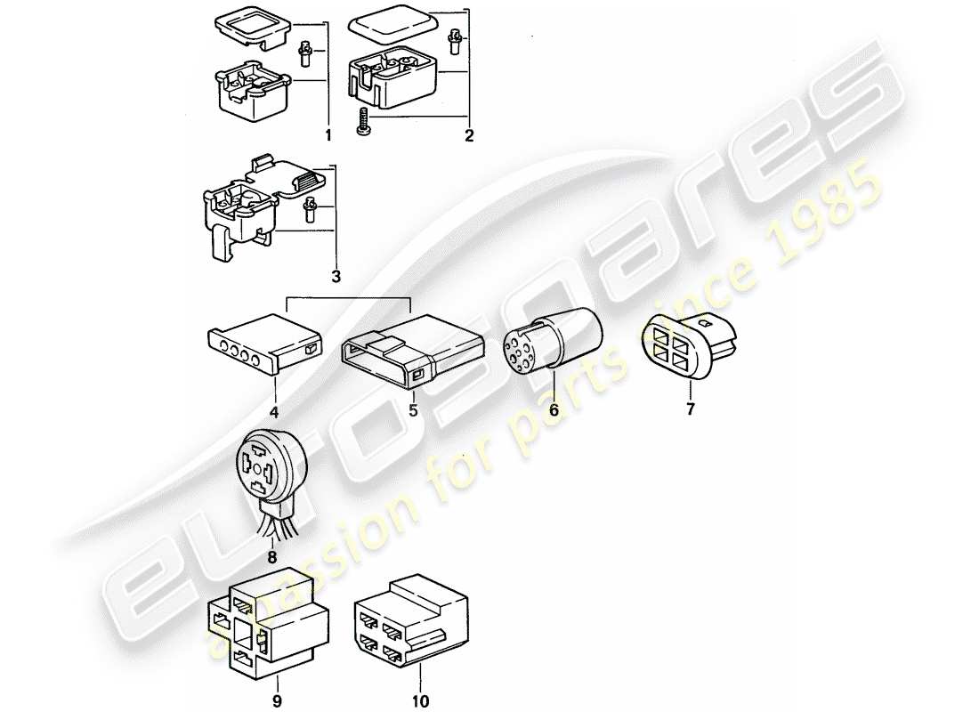 porsche 968 (1994) connector housing - 4-pole part diagram