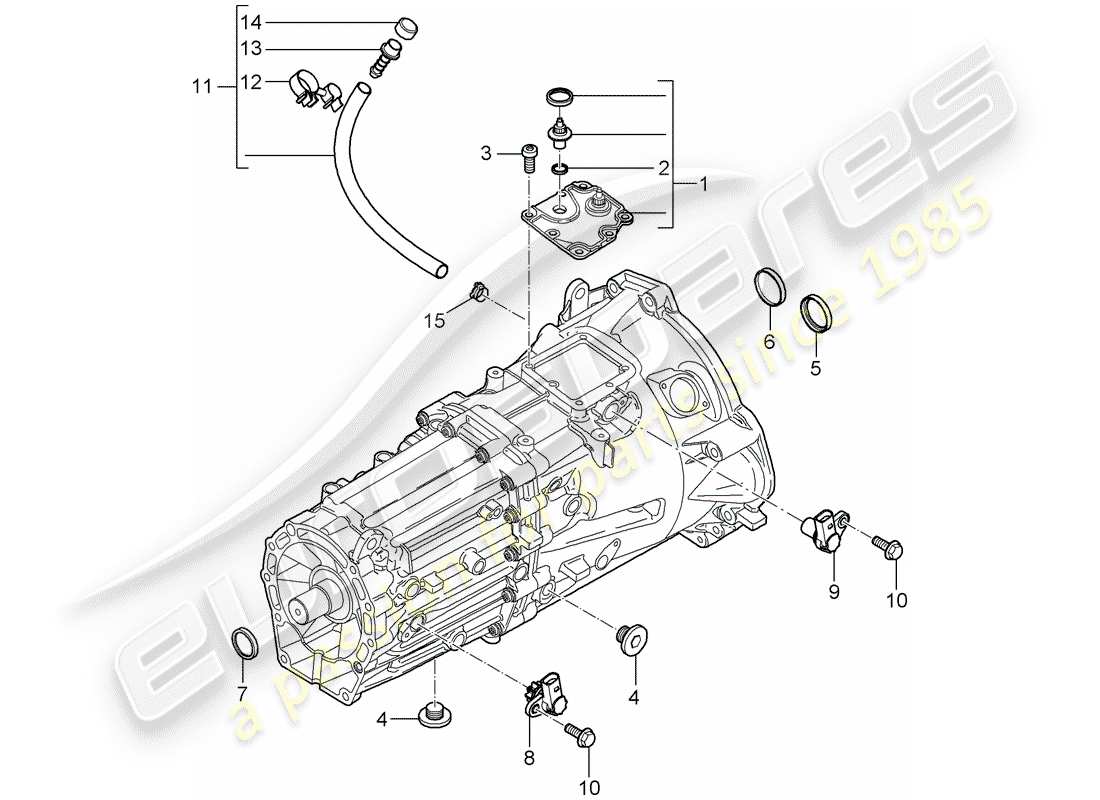 porsche cayenne (2005) manual gearbox part diagram