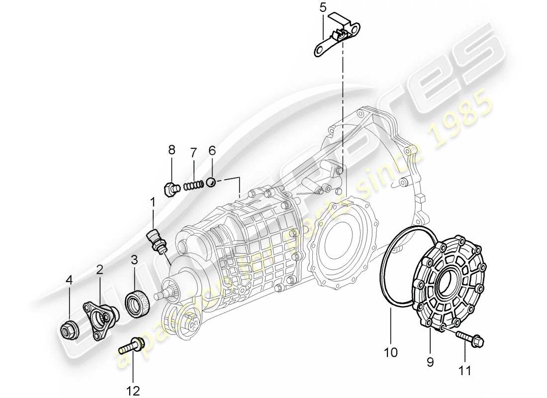 porsche 996 (2001) transmission - single parts parts diagram