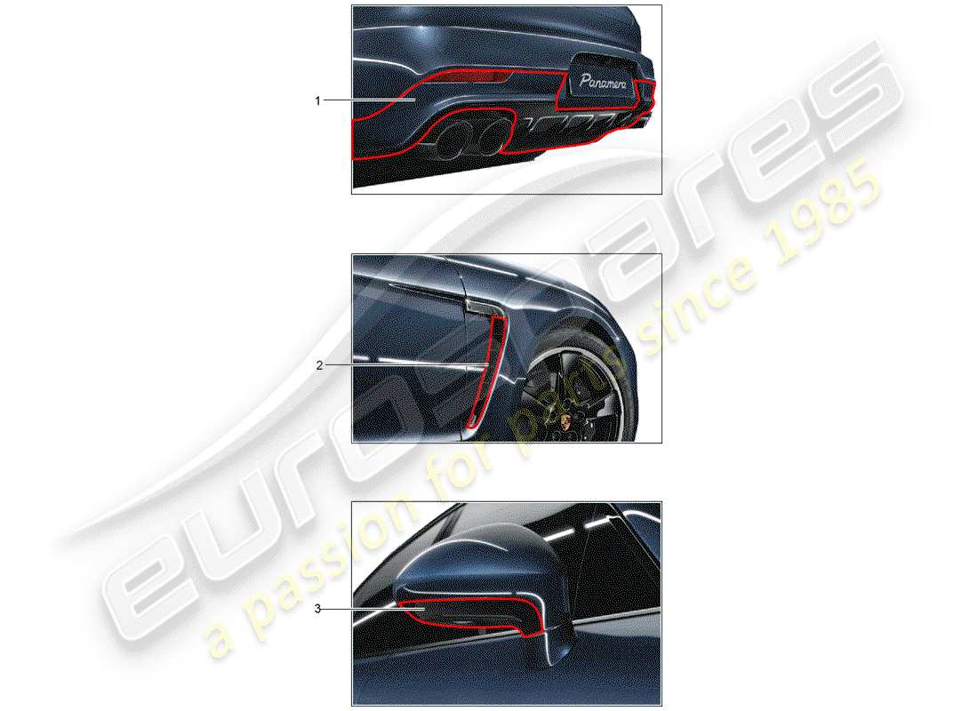 porsche tequipment panamera (2012) body part diagram