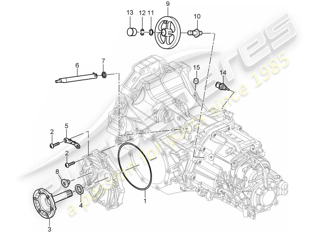 porsche cayman 987 (2006) replacement transmission parts diagram