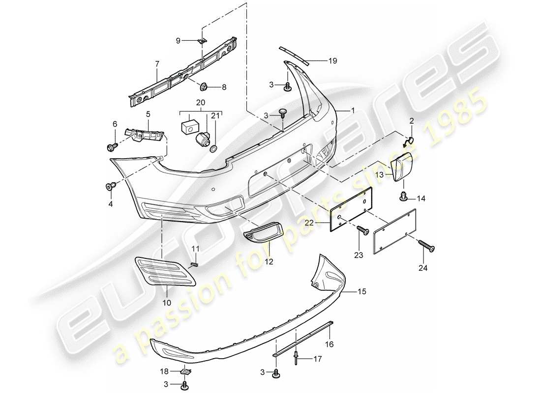 porsche 997 t/gt2 (2007) lining parts diagram