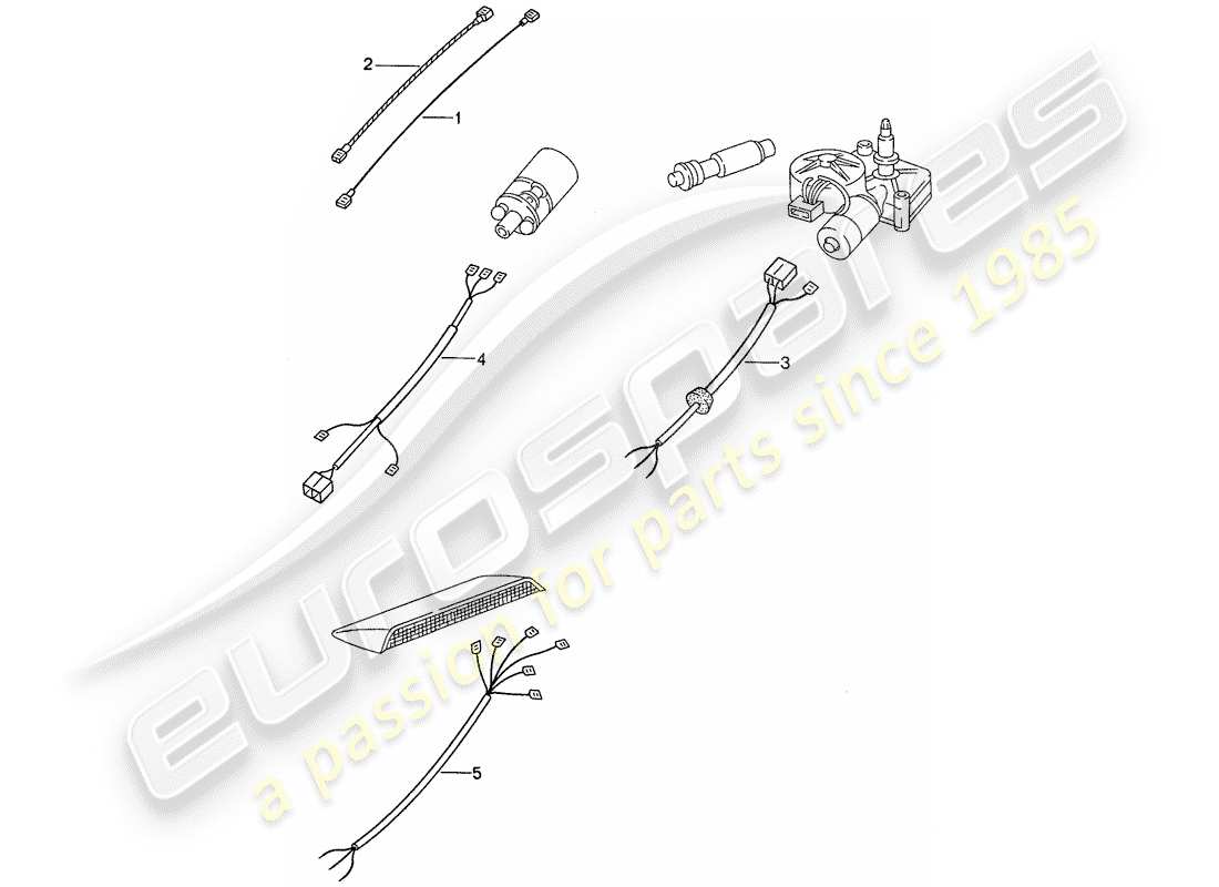 porsche 944 (1989) wiring harnesses - rear end part diagram