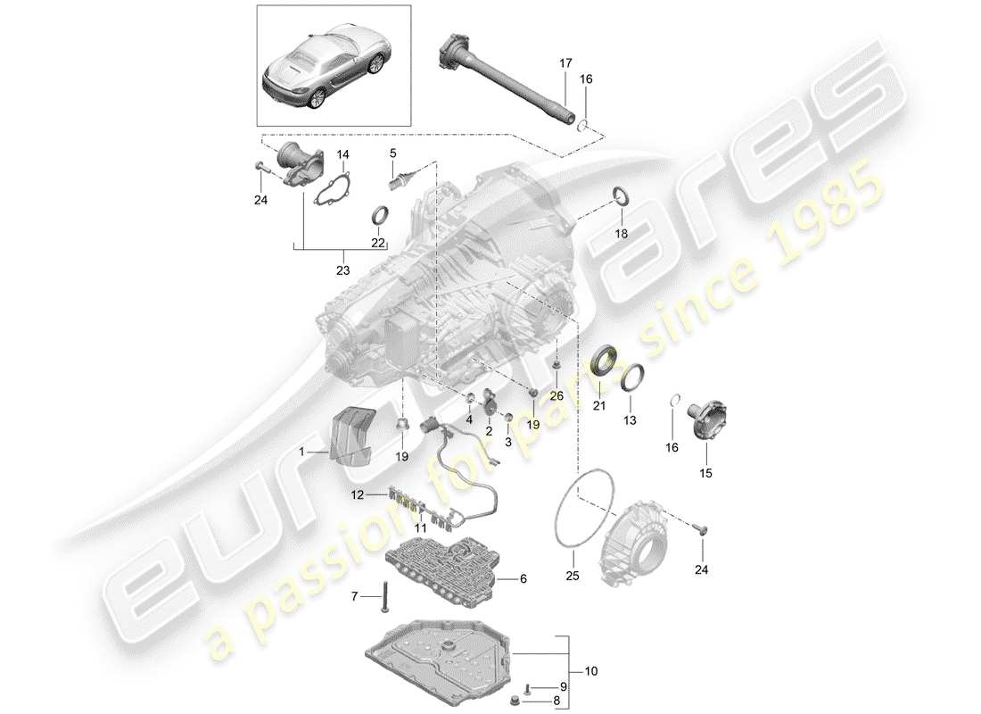 porsche boxster 981 (2013) - pdk - parts diagram