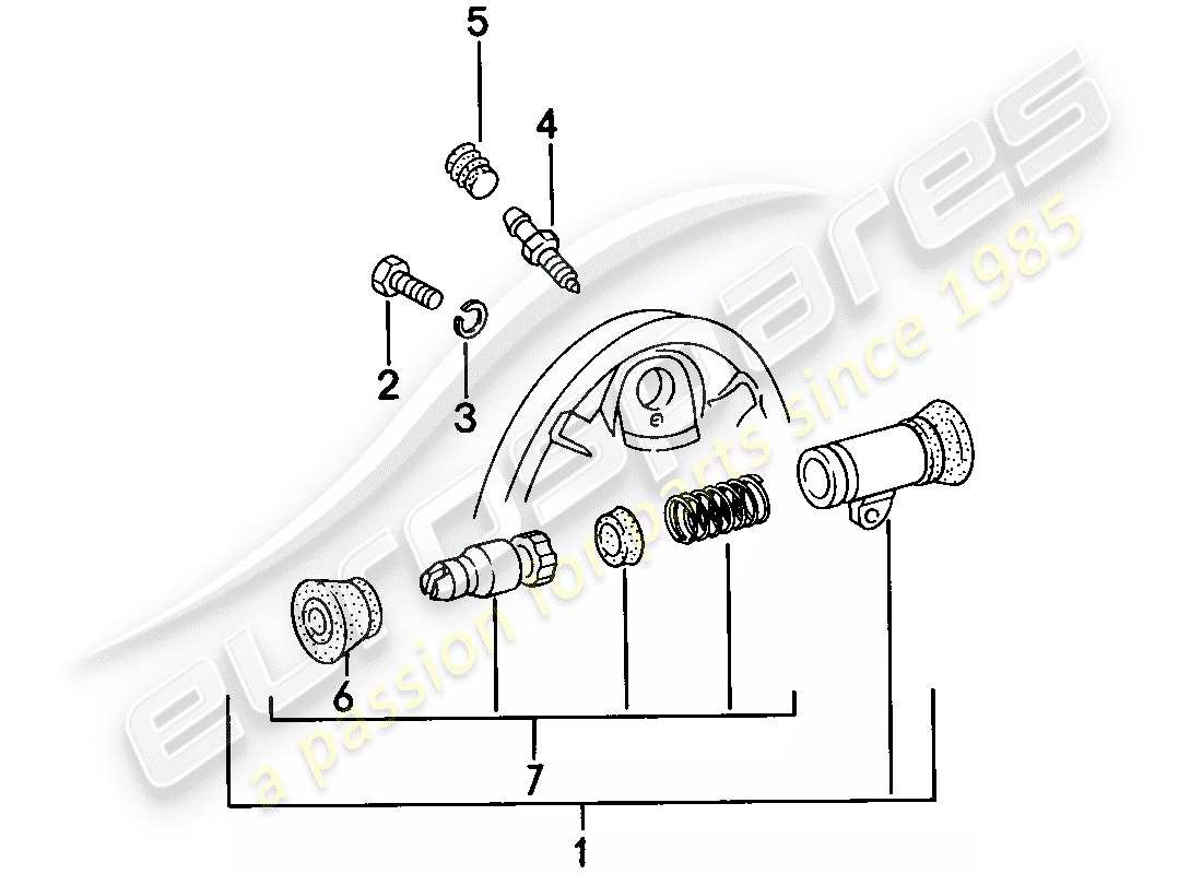 porsche 924 (1976) brake - wheel brake cylinder parts diagram