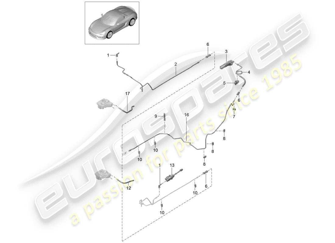 porsche 2016 hydraulic clutch parts diagram