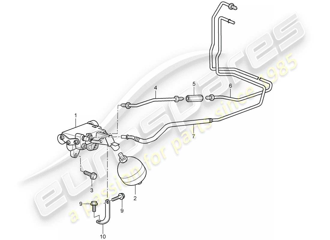 porsche 997 t/gt2 (2009) hydraulic clutch parts diagram