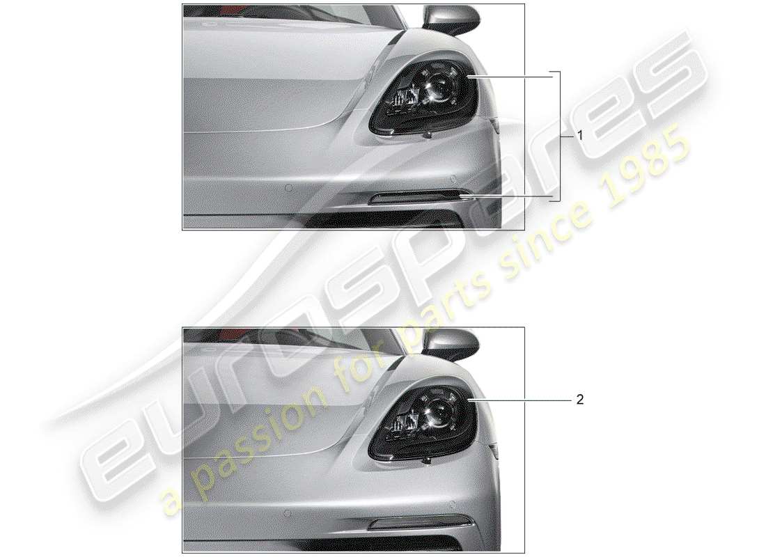 porsche tequipment 98x/99x (2016) headlamp part diagram