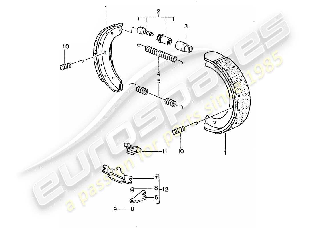 porsche 996 (2000) handbrake part diagram