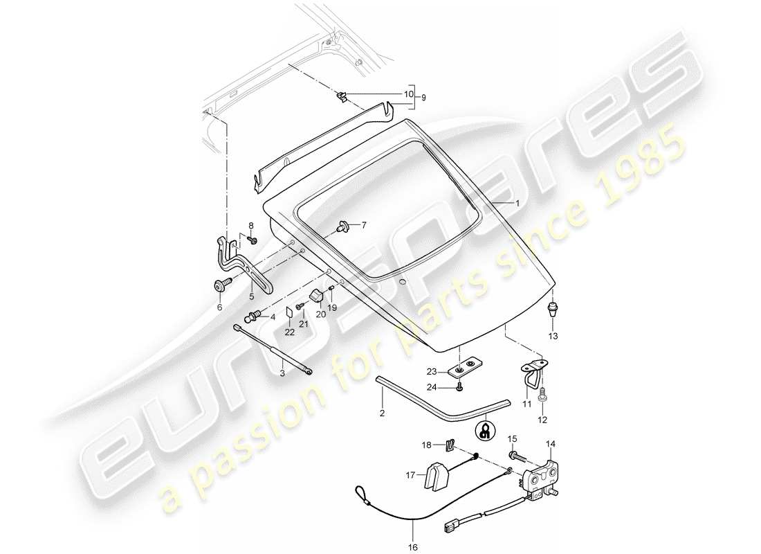 porsche cayman 987 (2006) cover part diagram