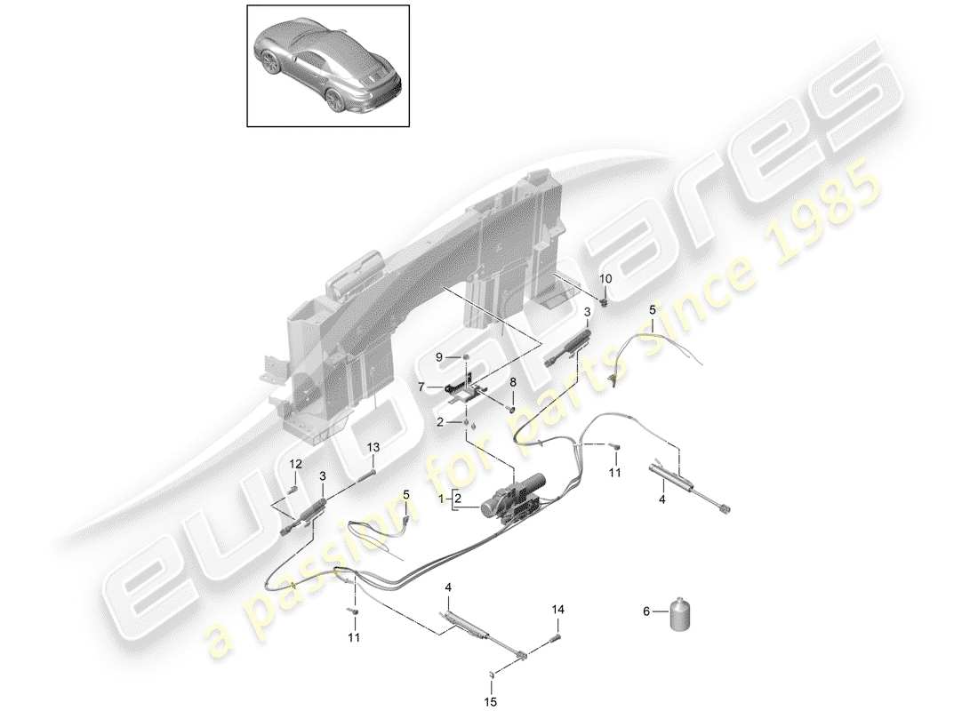 porsche 991 gen. 2 (2019) top stowage box part diagram