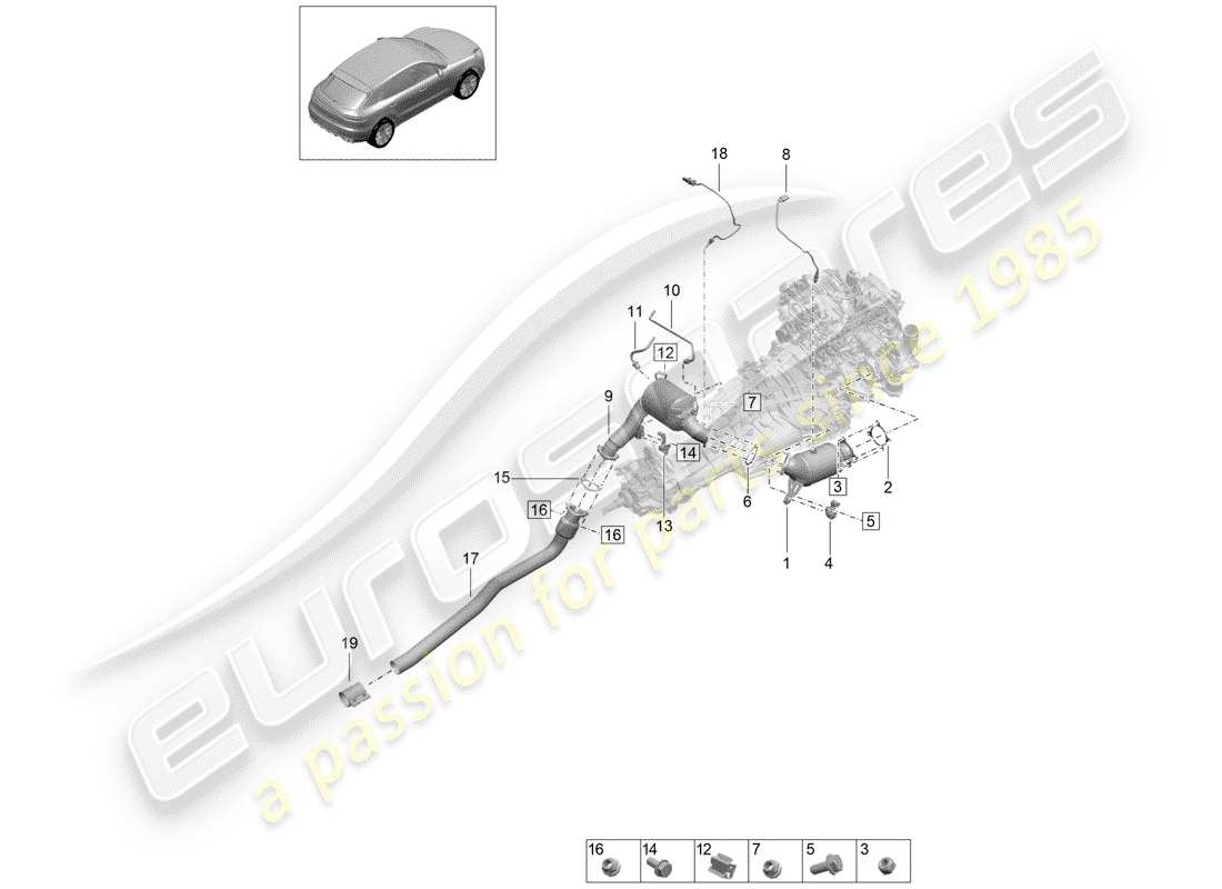 porsche macan (2020) catalyst part diagram