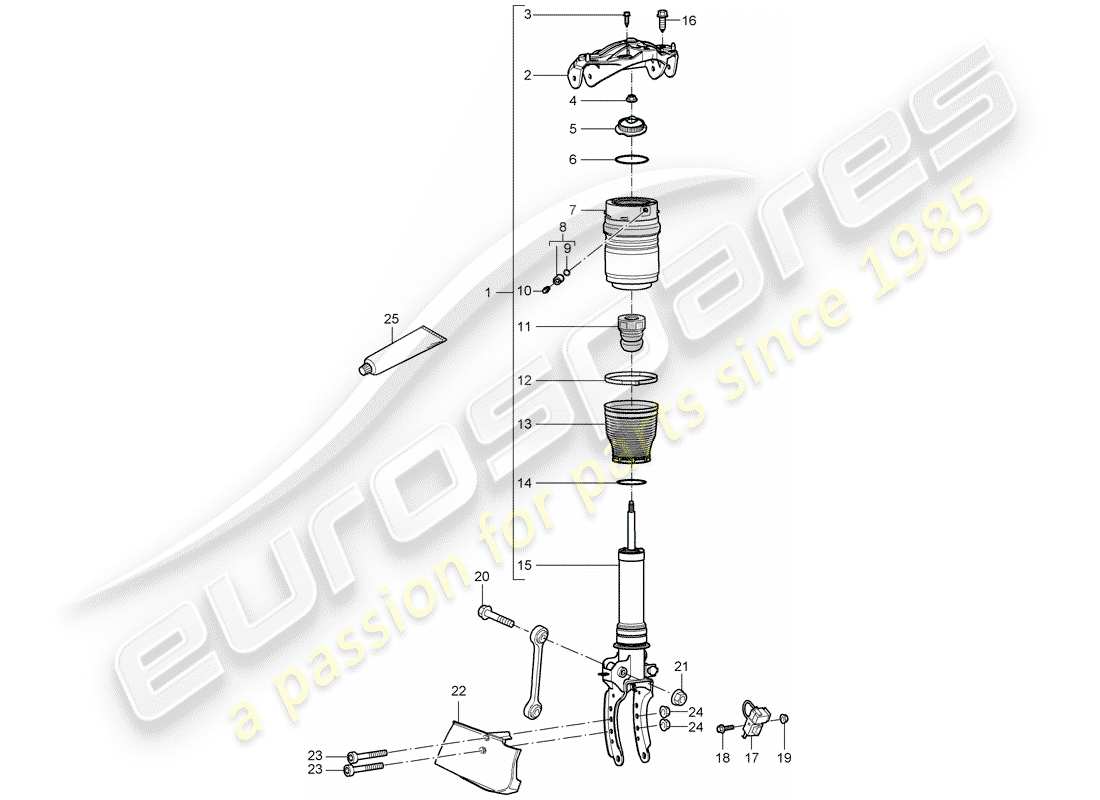 porsche cayenne (2004) suspension part diagram