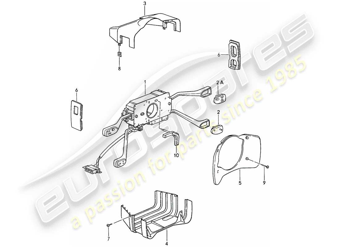 porsche 993 (1996) steering column switch part diagram