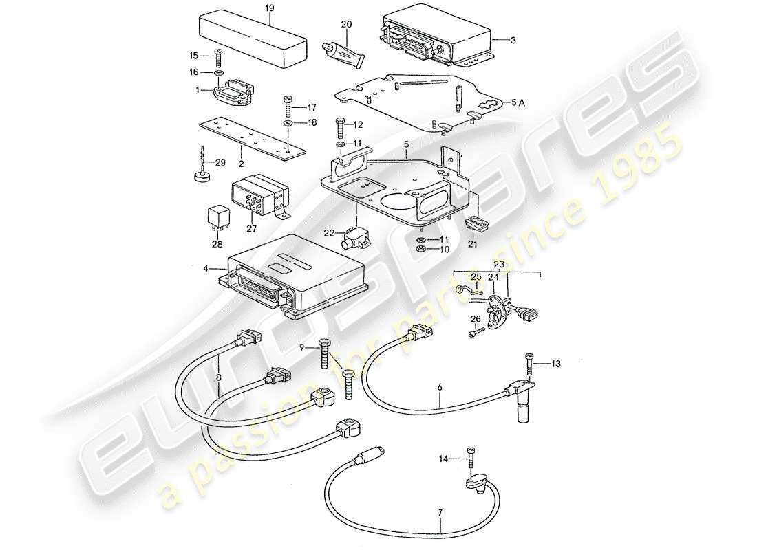 porsche 928 (1991) engine electrics - lh-jetronic parts diagram