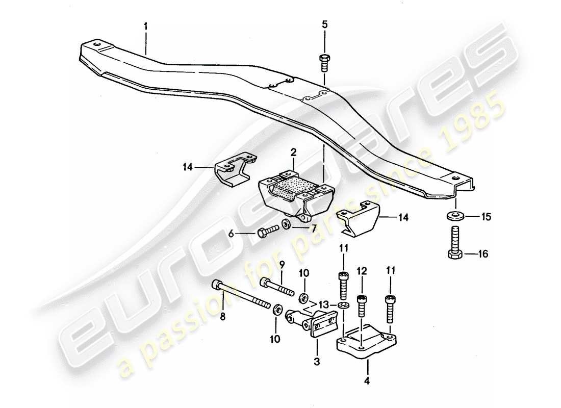 porsche 944 (1989) transmission suspension - for - automatic transmission - d >> - mj 1989 part diagram