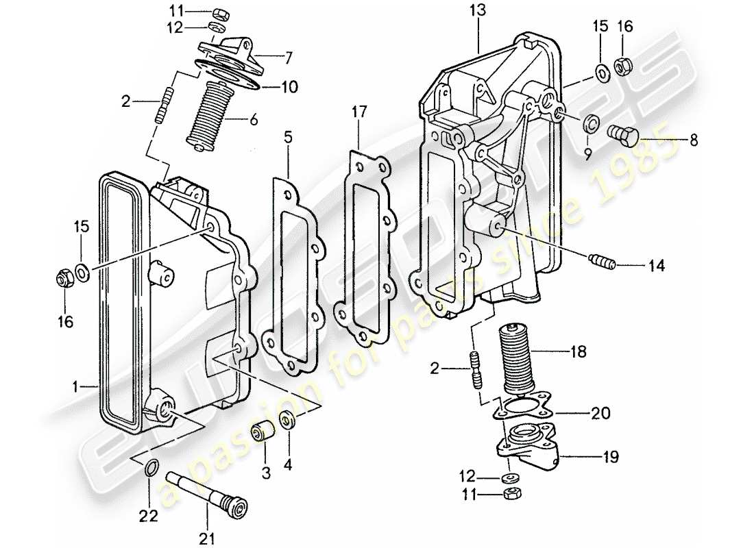 porsche 959 (1987) chain case part diagram