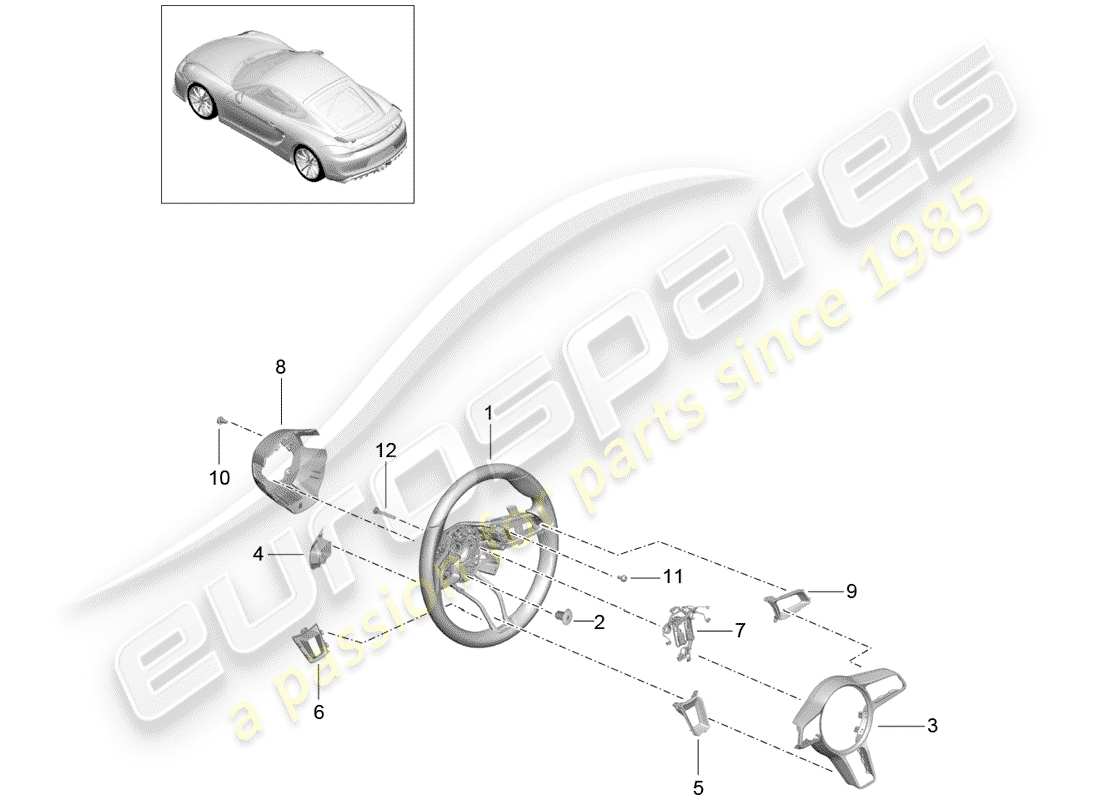 porsche 2016 steering wheels part diagram