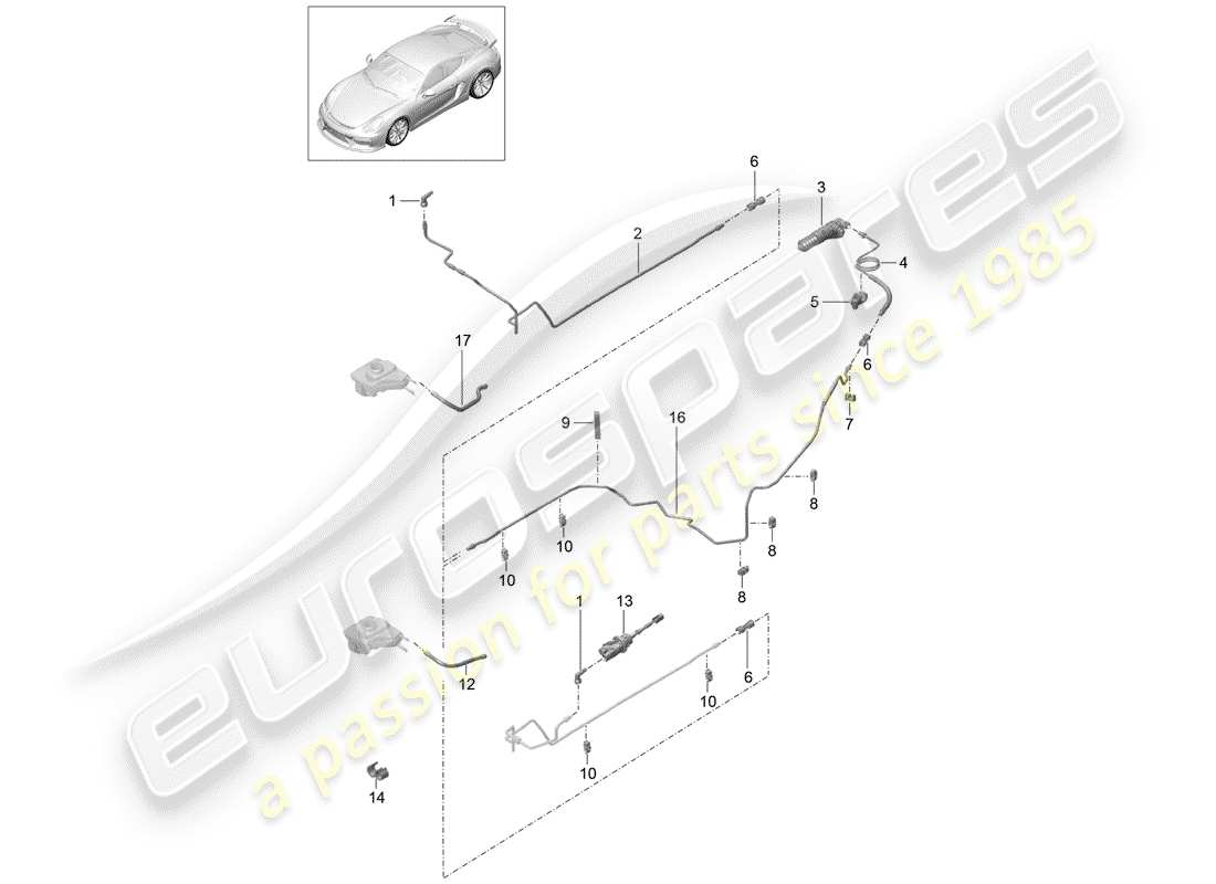 porsche 2016 clutch actuation part diagram