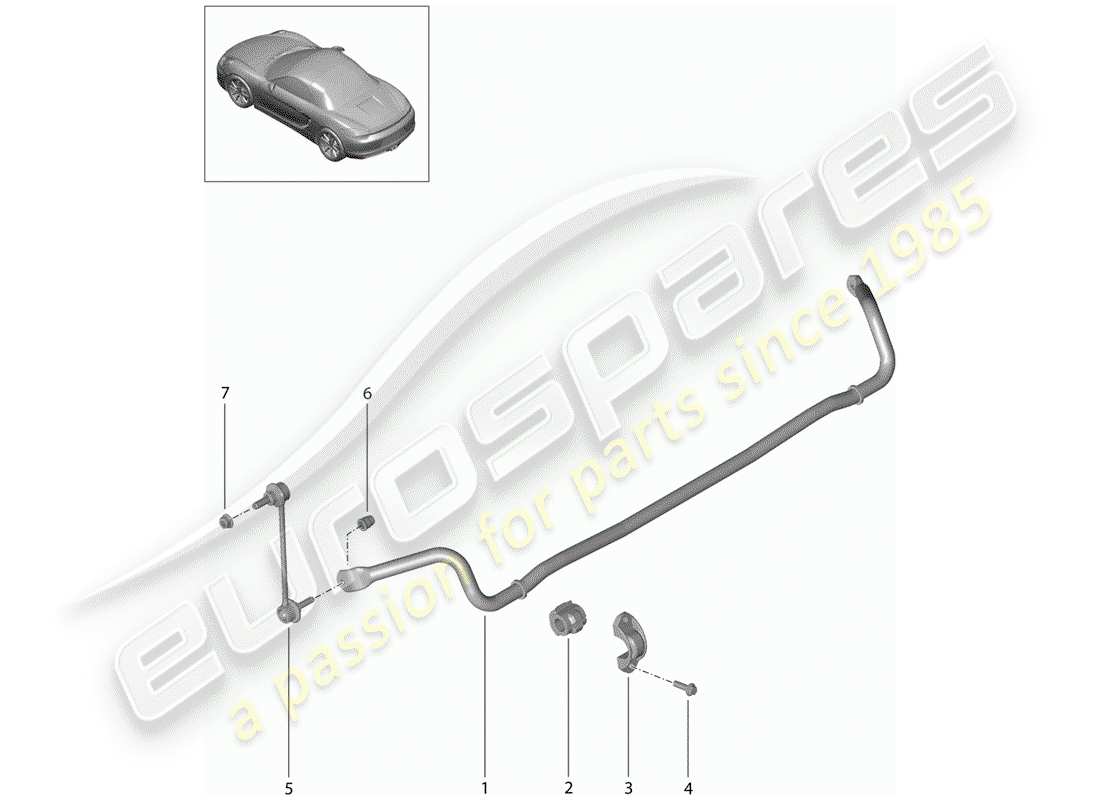 porsche boxster 981 (2013) stabilizer parts diagram