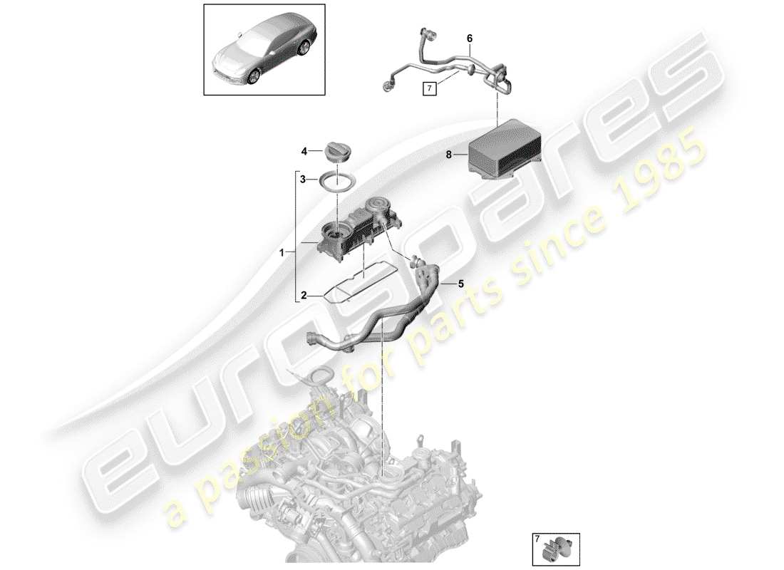 porsche panamera 971 (2019) crankcase breather part diagram