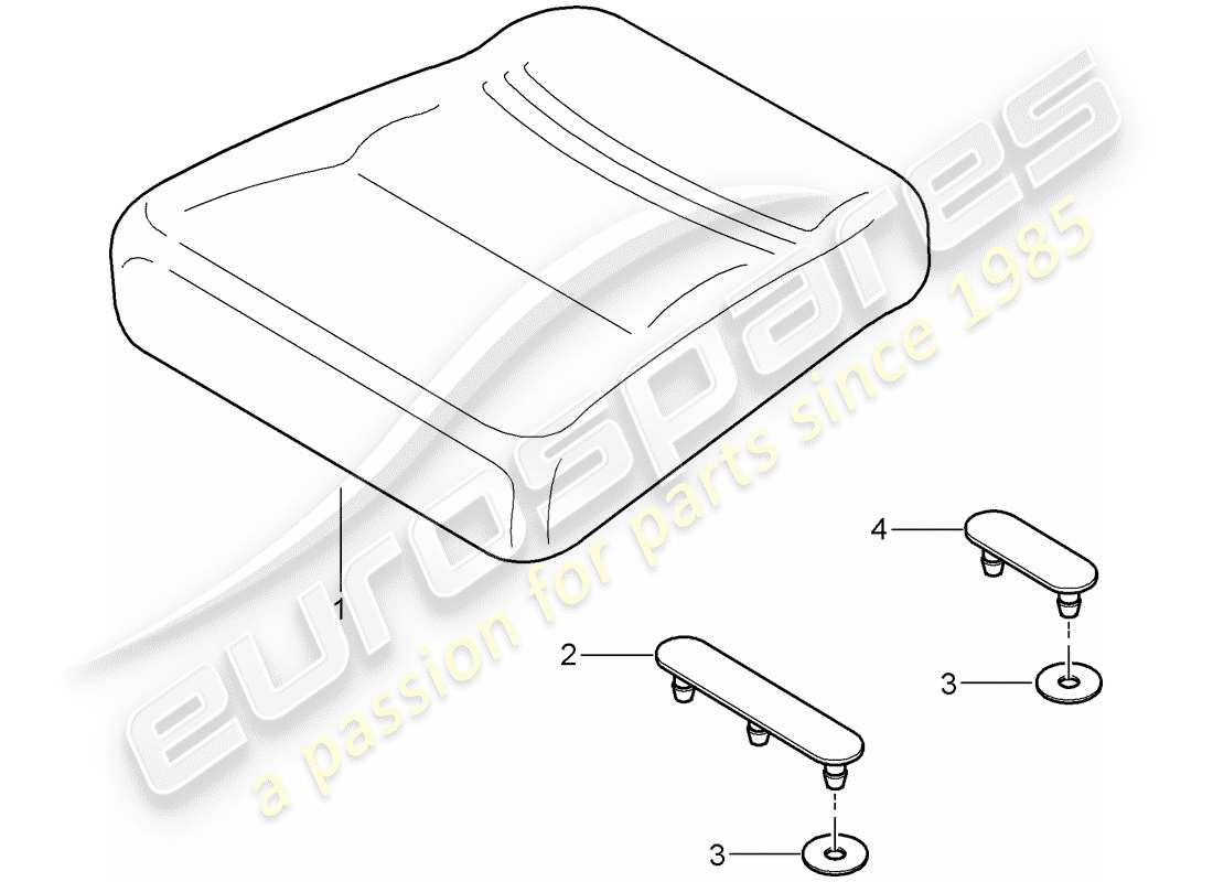 porsche 997 (2005) back seat cushion parts diagram
