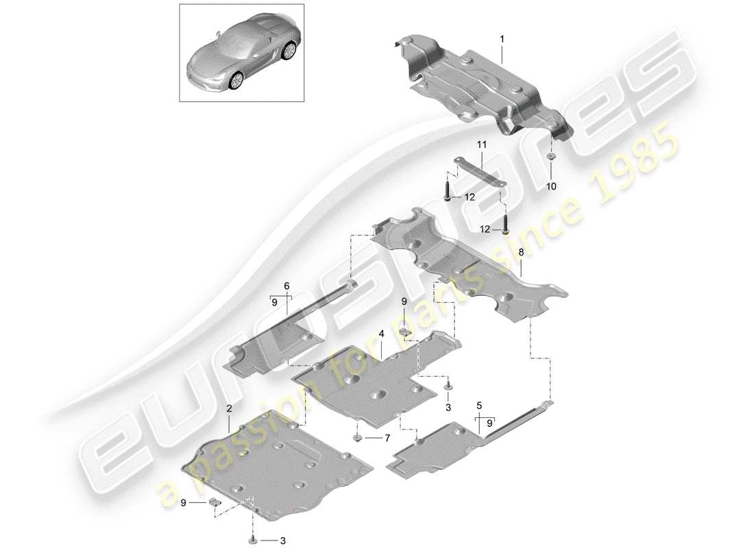 porsche 2016 lining parts diagram