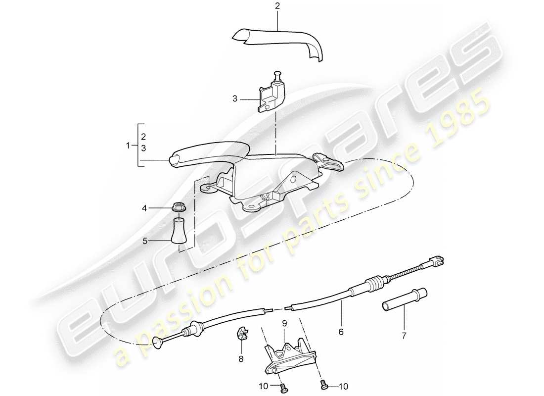 porsche cayman 987 (2006) handbrake part diagram