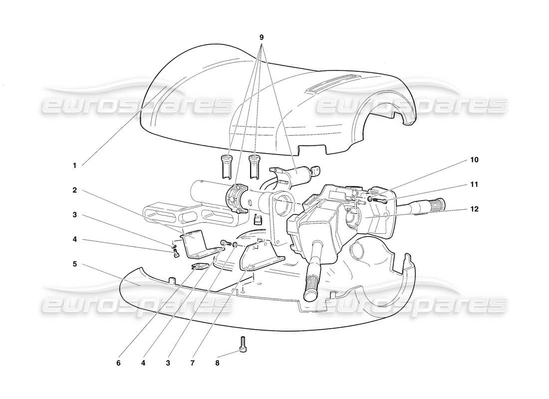 lamborghini diablo sv (1998) steering parts diagram