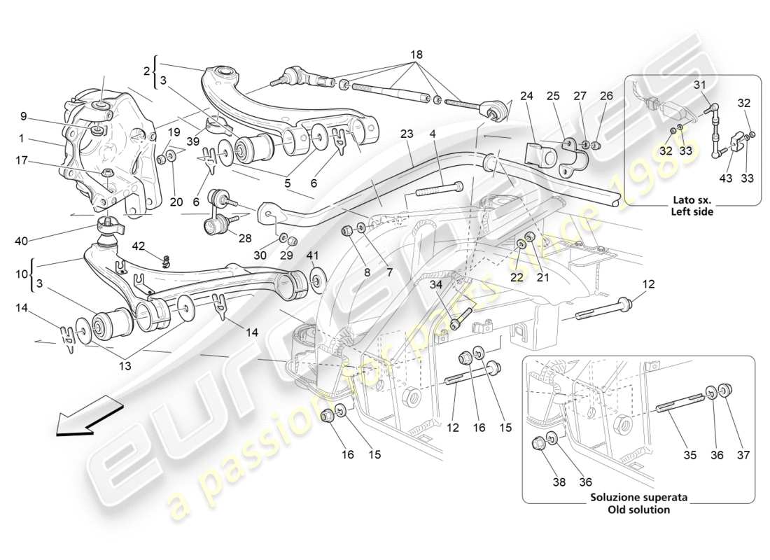 maserati qtp 3.0 tds v6 275hp (2015) rear suspension part diagram