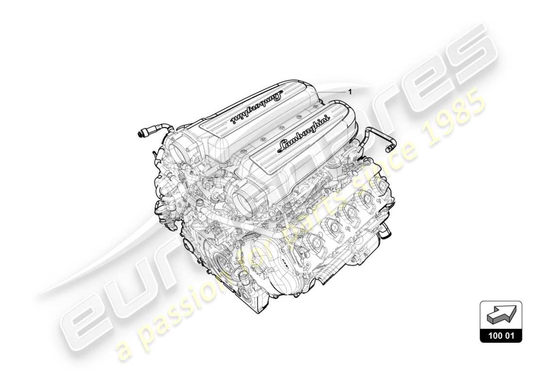 a part diagram from the lamborghini performante coupe (2019) parts catalogue