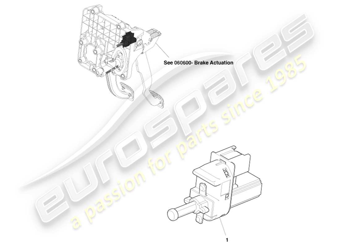 aston martin v8 vantage (2007) clutch pedal switch part diagram