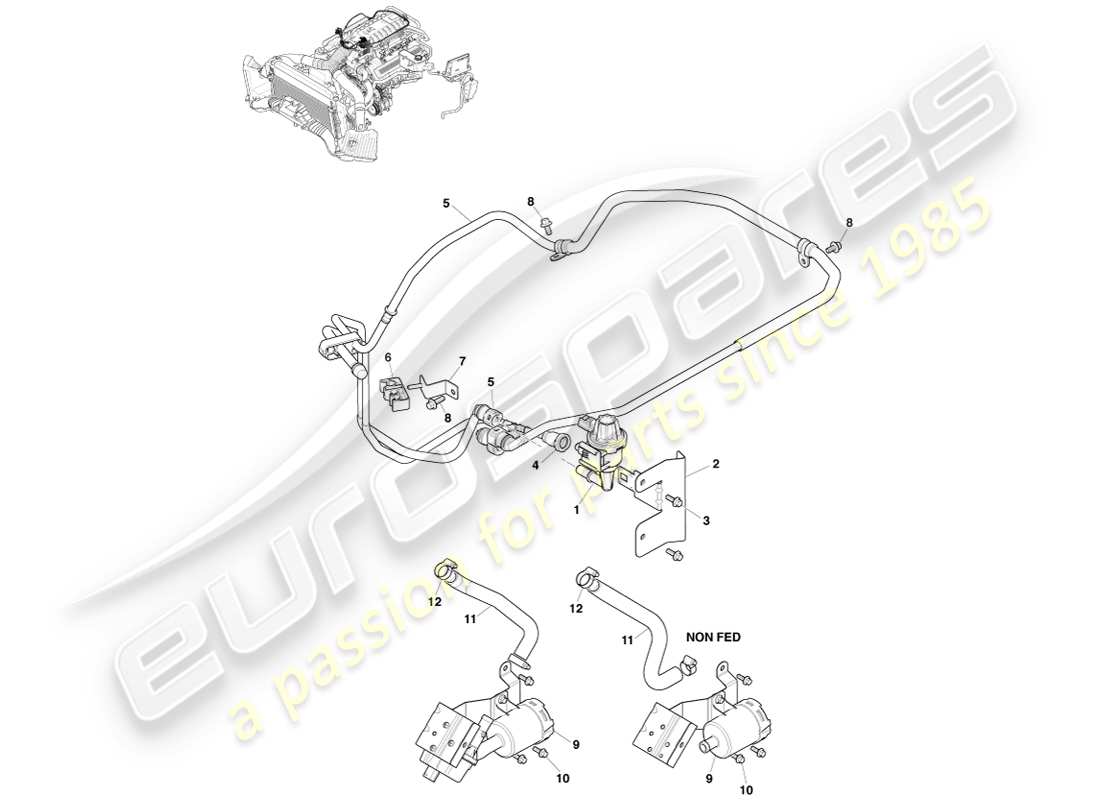 aston martin v8 vantage (2005) evaporative emissions part diagram