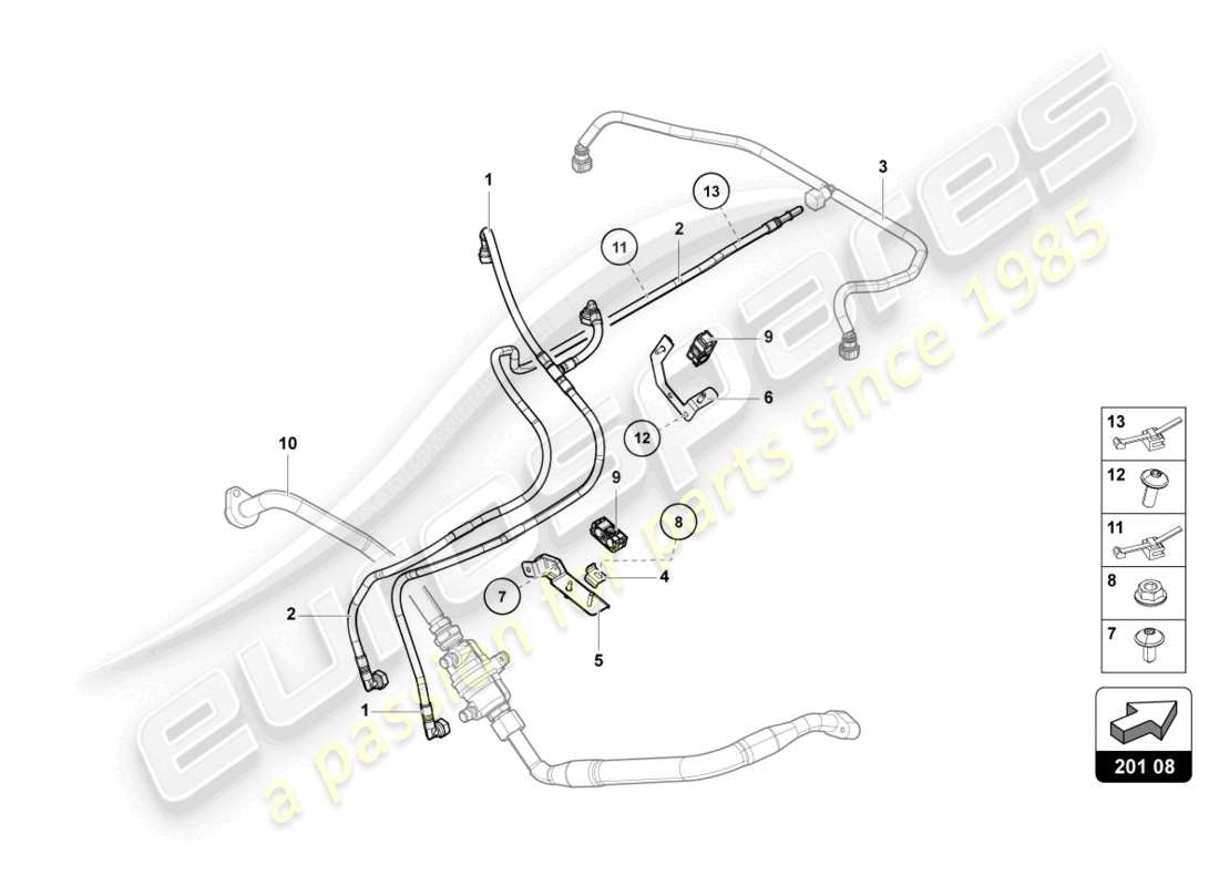 lamborghini lp740-4 s coupe (2018) fuel line parts diagram