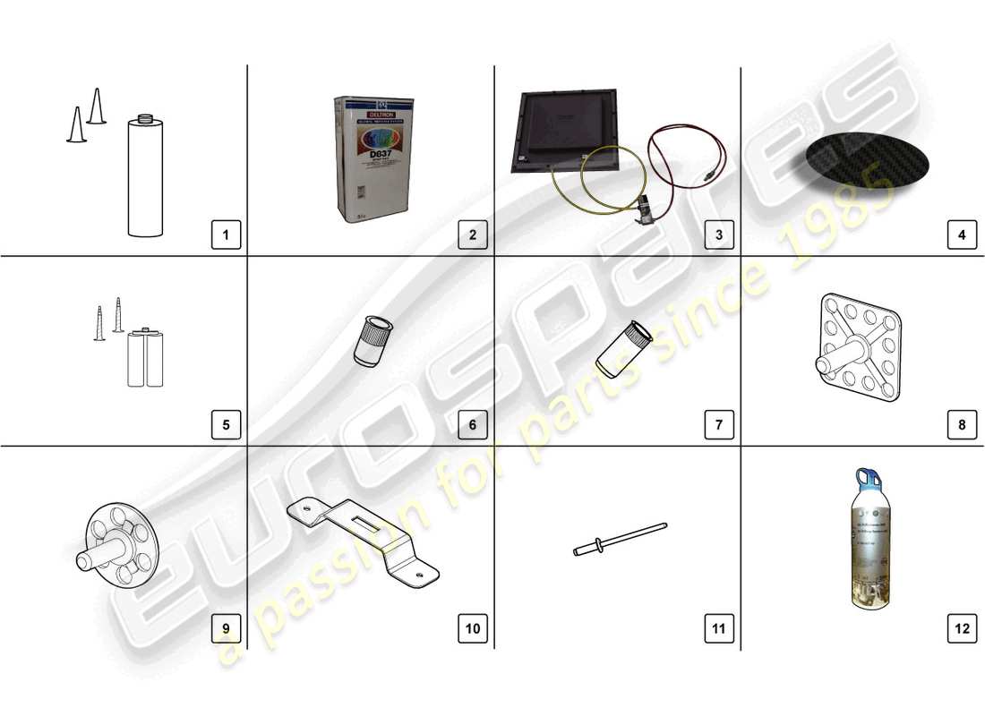 lamborghini sian (2020) repair set parts diagram