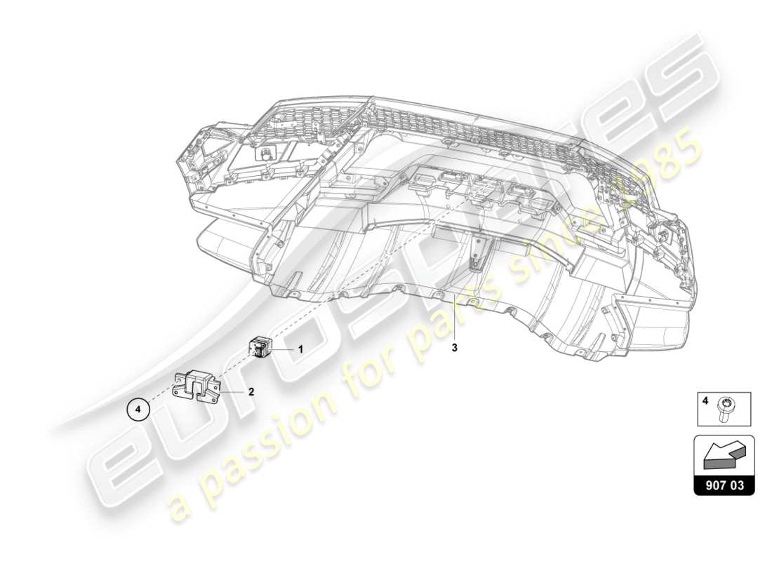 lamborghini performante spyder (2018) reversing camera parts diagram