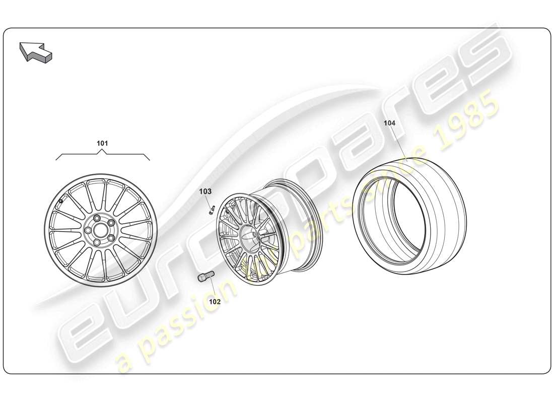 lamborghini super trofeo (2009-2014) wheel parts diagram