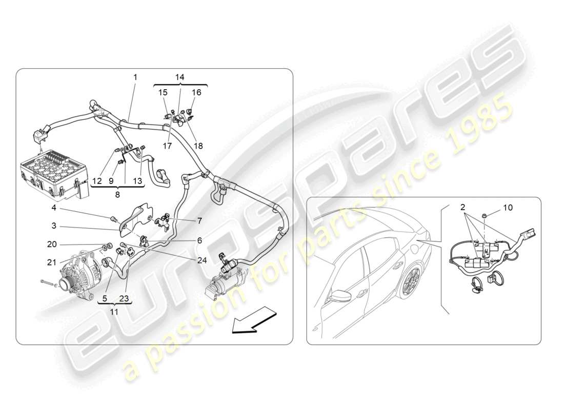 maserati ghibli (2016) main wiring parts diagram