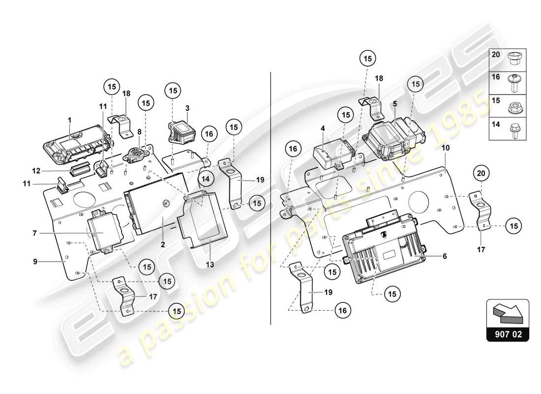 lamborghini lp750-4 sv roadster (2016) electrics parts diagram
