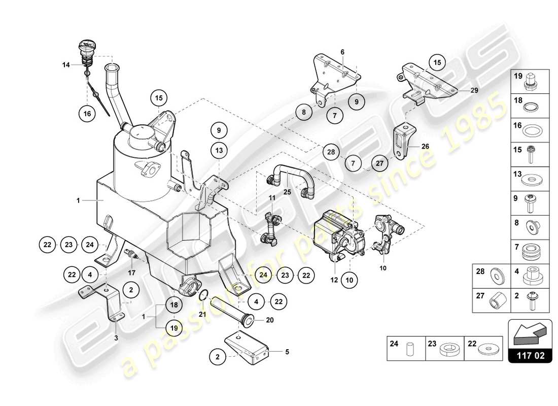 lamborghini lp740-4 s roadster (2021) oil container parts diagram