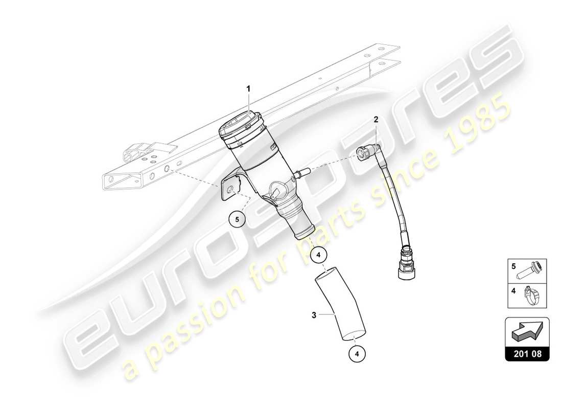 lamborghini lp610-4 coupe (2019) fuel filler neck parts diagram